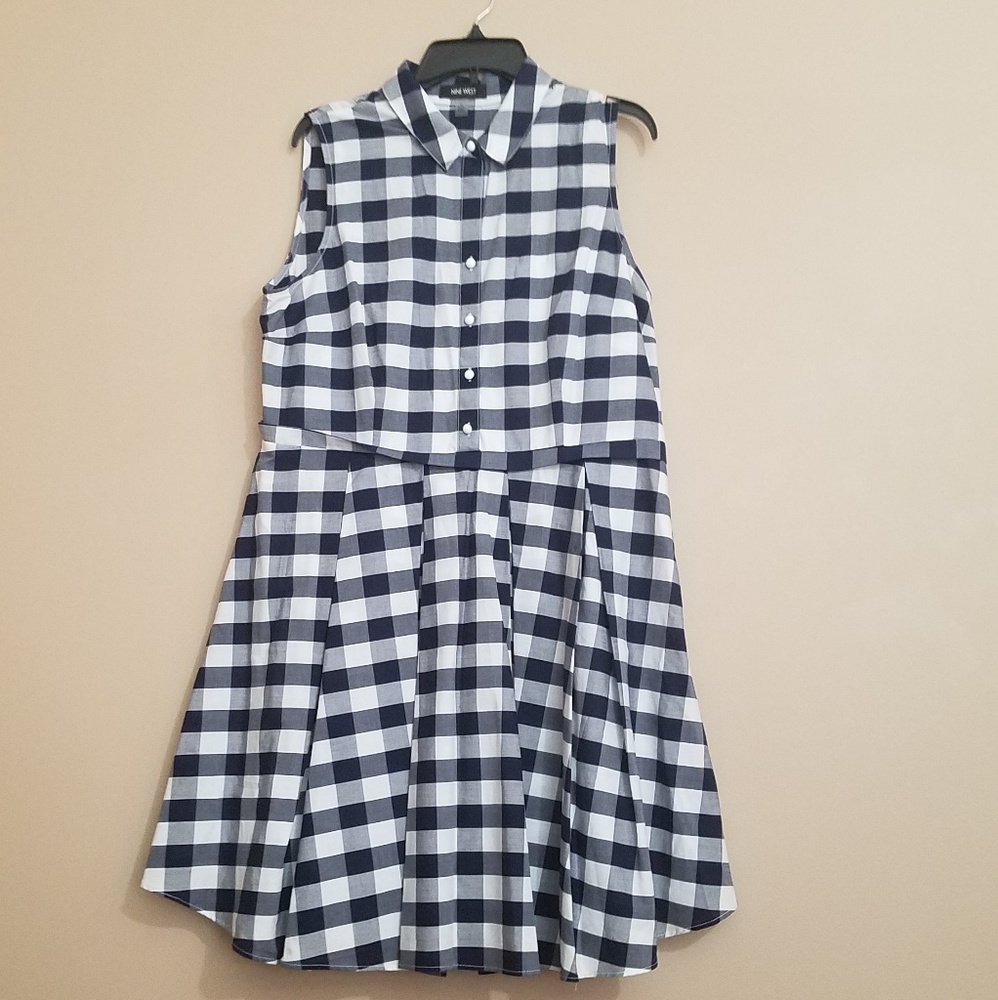 Nine West Black and White Checkered Dress
